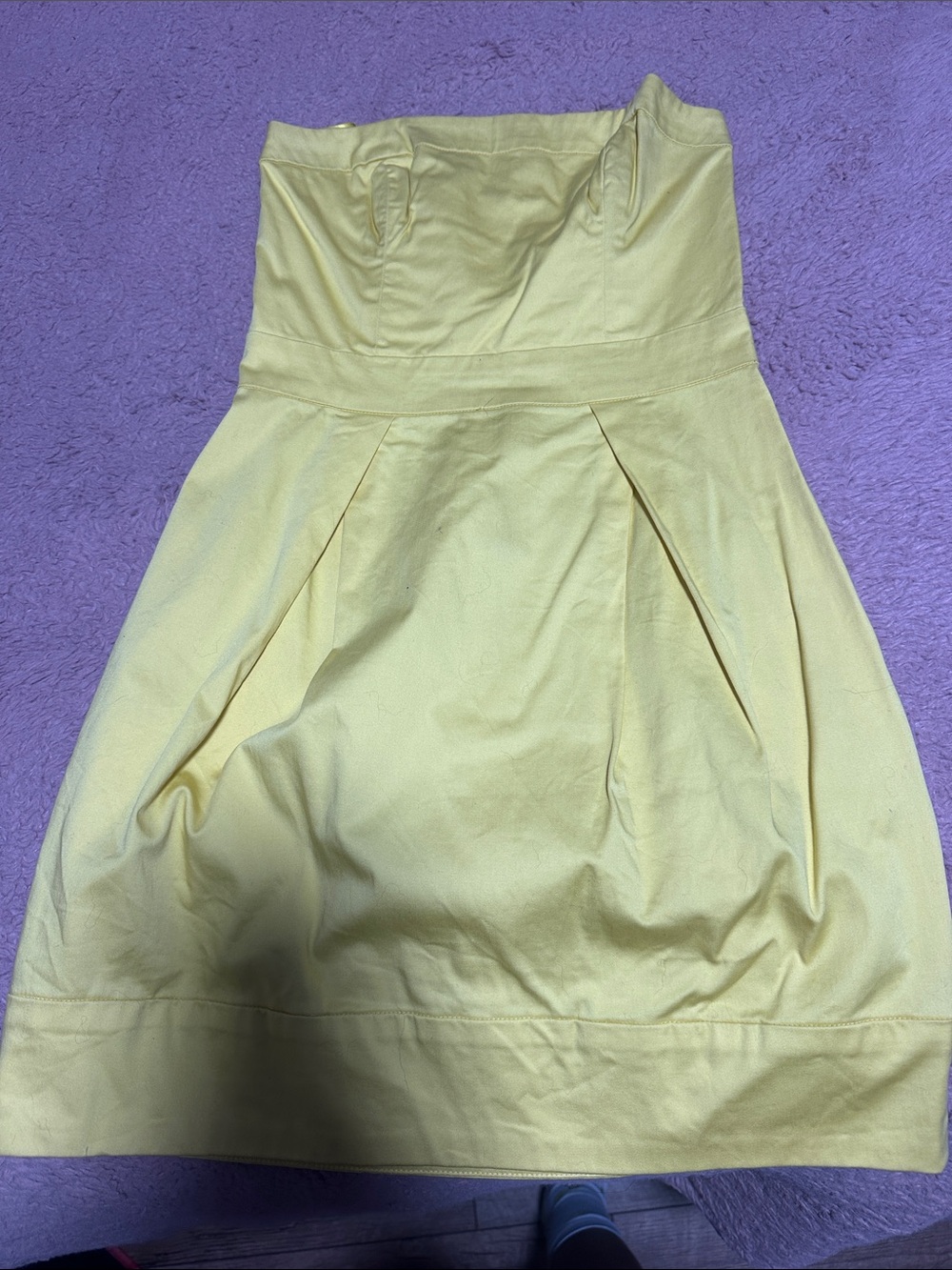 French Connection Yellow Strapless Mini Dress